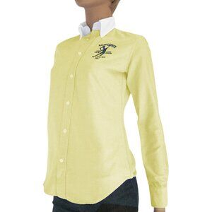 NEW Vintage Polo Ralph Lauren Shirt! Yellow Tennis Player Embroidery Slim Fit